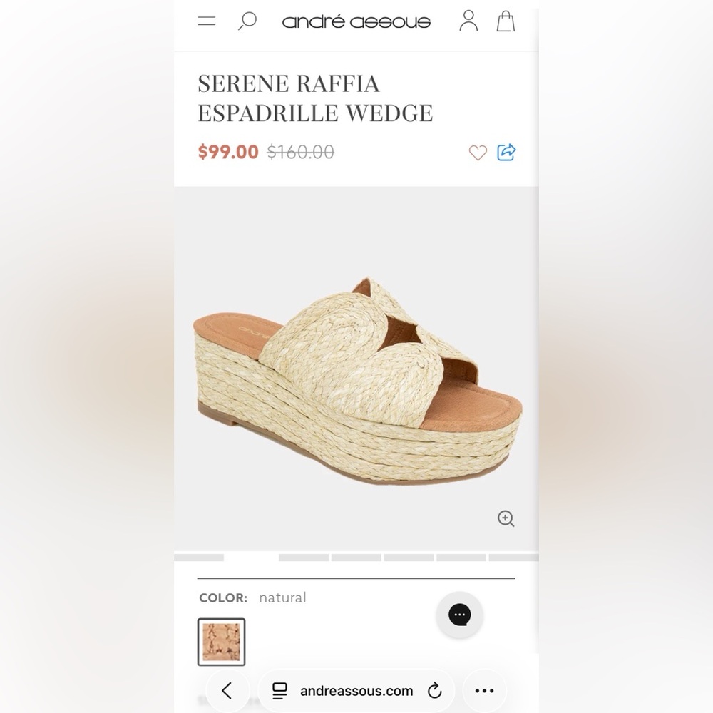 Andre Assous SERENE RAFFIA ESPADRILLE WEDGE - Picture 9 of 16